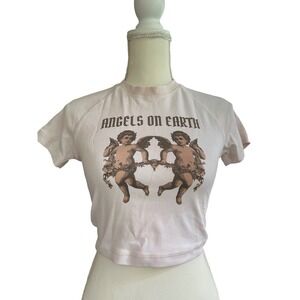 Angels on Earth Crop Top Women's T-Shirt Graphic Tee‎ Angelic